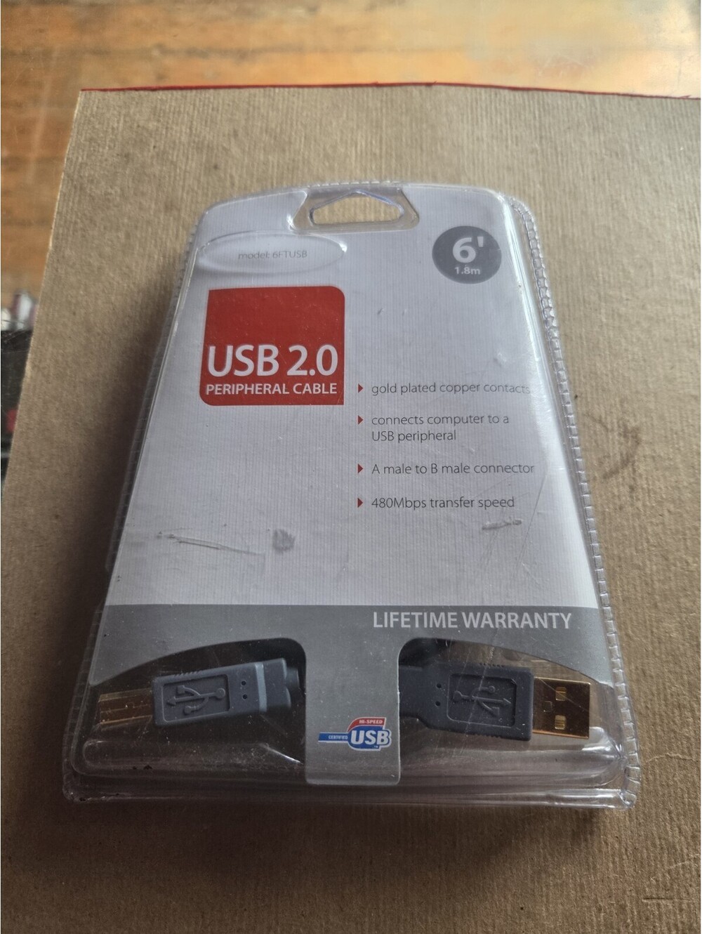 A-B USB 2.0 Cable 6 ft A7